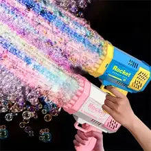 Automatic Rechargeable 69 Holes Rocket Boom Bubble Gun